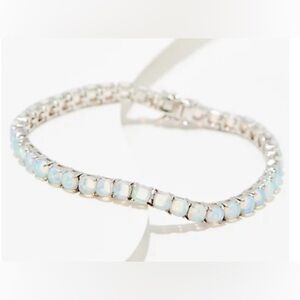 NEW - Affinity Gems CushionCut Gemstone TennisBracelet, SS  Ethiopian Opal Small